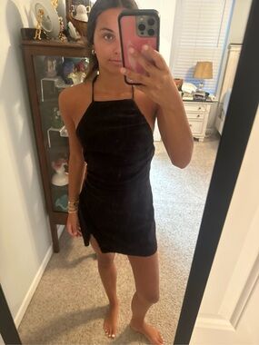 Black Halter Mini Dress